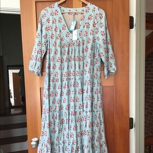 Pink chicken coral print maxi dress